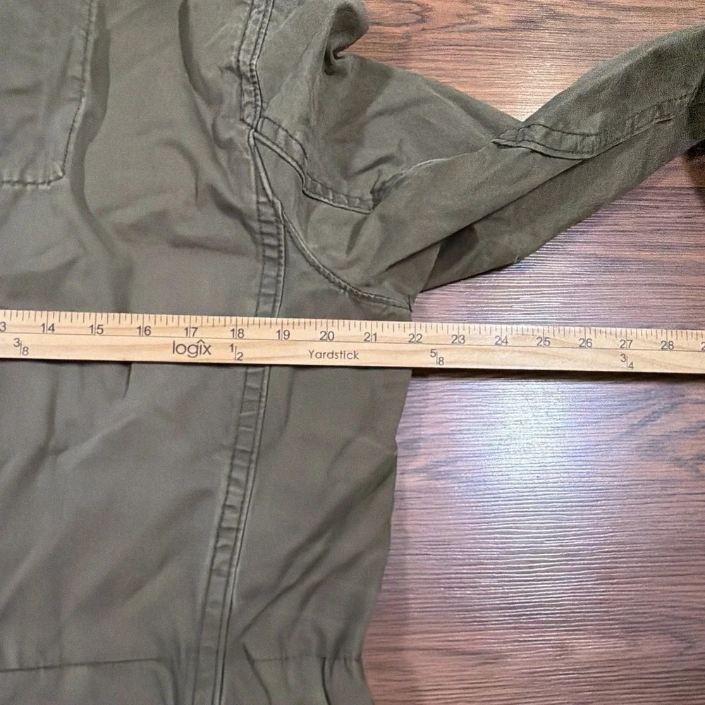 Abercrombie Fitch Military Jacket Men's Large Green Army Field Coat Parka Hooded